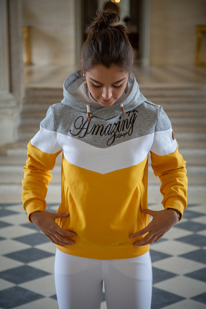 Penelope Artemis Sweatshirt - Yellow/Grey/White & Navy/Pink/White